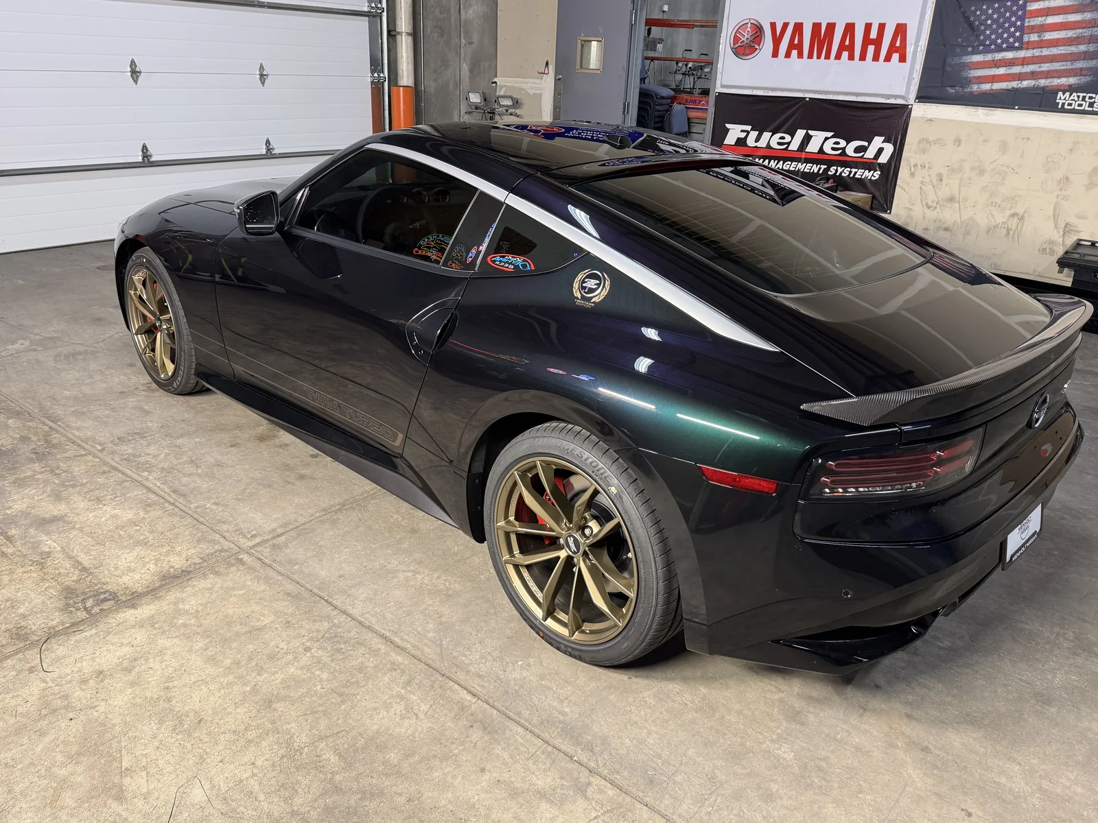 Nissan Z side profile with dark window tint by SFR Tint & PDR